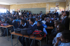 Learners from the Ibhongo Secondary School in Soweto