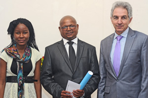 VC Dr Max Price (far right),Stella Clark Teacher's Award and Phuti Ramarope