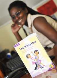 Shumi Chimombe and her book, Dancing Star