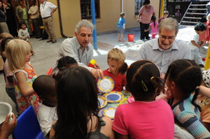 VC takes tea with children at the UCT Educare Centre