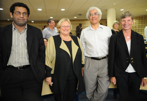 Dr Saliem Fakir, DVC Prof Jo Beal, Prof George Philander and Prof Mary Scoles