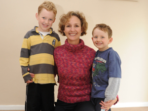 Family physician Dr Vanessa Perrott with sons Jono and Timothy
