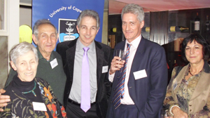 Dr Max Price (middle) in London with Profs Shula and Isaac Marks, and Paul Wilhelmij and Maria Callias
