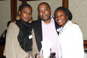 Lungile Jacobs (middle) with alumnae Tho Sithole, left, and Nqobile Ndlovu