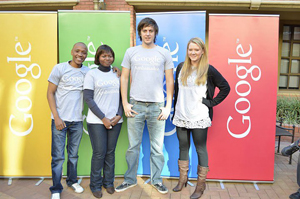 (From left) Linda Mahloko, Joyce Mwangama, Justin Alvey and Kirsten Eddey are four of UCT's five Google Student Ambassadors. (Absent - Ludwick Marishane.)