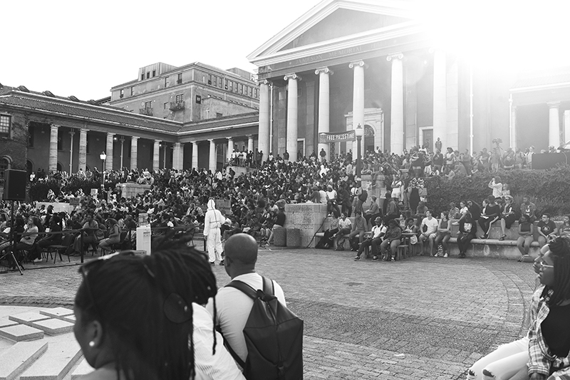Hundreds of students and staff attended the mass meeting held by the Free Education Planning Group on the Plaza. The meeting gave members of the UCT community the chance to voice their concerns regarding transformation on campus.