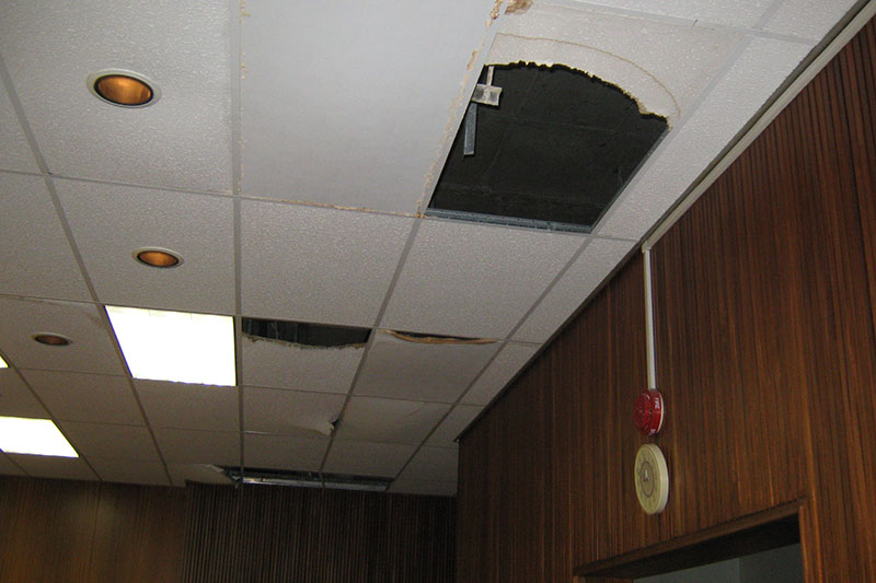 Ceilings and lights were sometimes in poor condition too. 