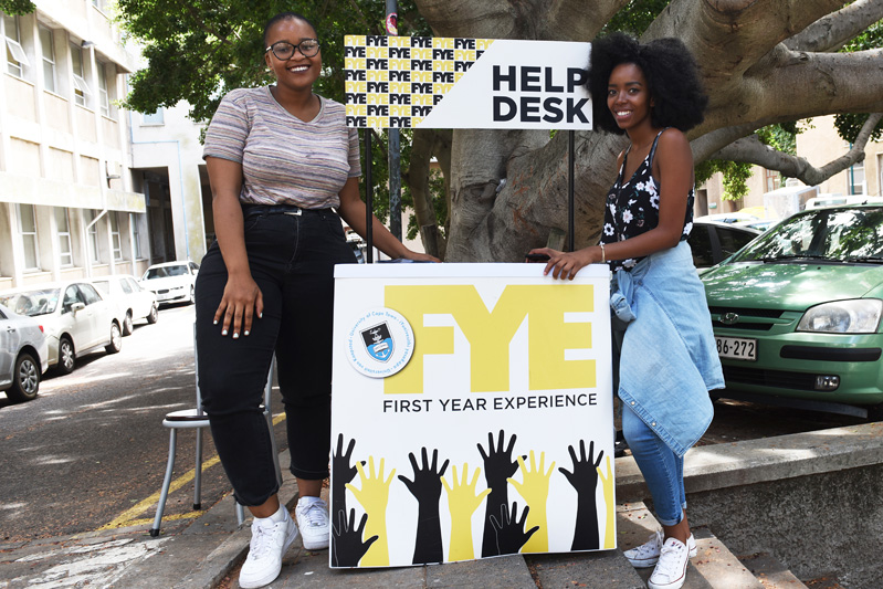 Current students were on hand to assist Freshers during O-week. First Year Experience booths were dotted all around campus.