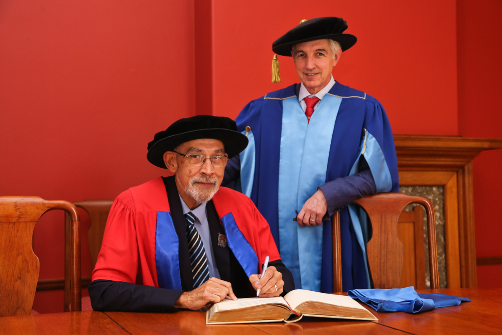 Professor Brian O’Connell, former rector and vice-chancellor of the University of the Western Cape, received a Doctor of Education (honoris causa) from the Faculty of Humanities for his engaged leadership in education and development.