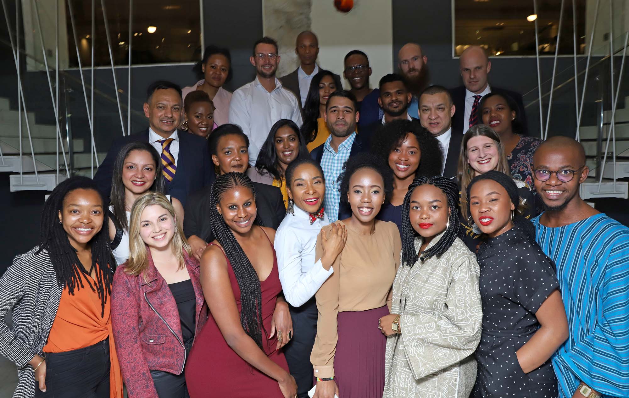 Some of the 41 UCT students, staff and alumni on the 2019 <i>Mail & Guardian</i>’s 200 Young South Africans list celebrate their achievements with VC Prof Mamokgethi Phakeng at the 15 On Orange Hotel on 30 August.
