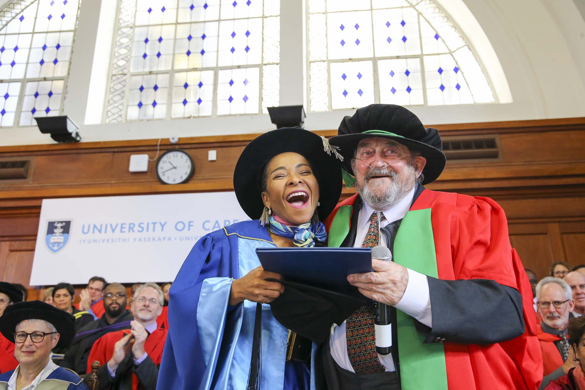 UCT awarded a Doctor of Science in Engineering (honoris causa) to Denis Goldberg at a graduation ceremony on 12 July in recognition of his courageous and selfless role in the anti-apartheid struggle over decades.