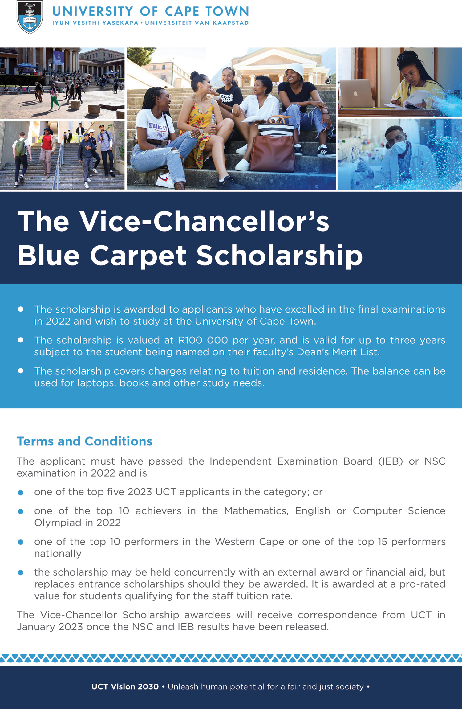 The Vice-Chancellor’s Blue Carpet Scholarship