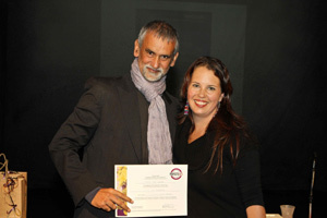 Encore: Playwright award winner Mike van Graan with Proyecto 34ºS founder Nikki Froneman.