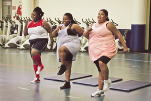 The soul sisters from all-girl singing group 3 Tons of Fun, Sthe Mfuphi, Bulelewa Sakayi and Michelle Thomas, enjoying their exercise regime at the Sports Science Institute of South Africa. This is based on research by the UCT/MRC Research Unit for Exercise Science and Sports Medicine.