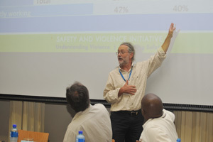 Danger zones: Prof Jeremy Seekings addresses the SaVI seminar on safety and violence in Khayelitsha.