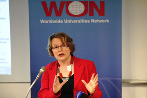 Hands-on: Helen Zille, Premier of the Western Cape, speaks at the WUN colloquium at UCT in November.