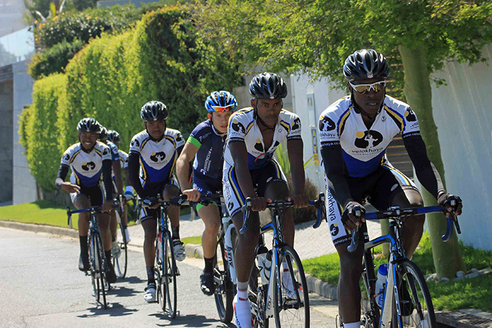 Peak condition: UCT and Velokhaya cyclists pedal their way to the top of 'Everest' on 7 September.