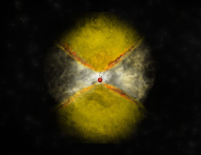 The early stage of the classical nova explosion (see below for detailed explanation).