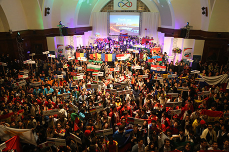 They came in numbers: Hundreds of participants in the 55th International Mathematics Olympiad lit up UCT's Jameson Hall with national team processions at the competition's opening ceremony on 7 July 2014.