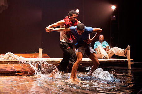 Keeping hope alive: Philip Dikotla, Shaun Oelf and Mncedisi Shabangu in <i>Fishers of Hope,</i> Lara Foot's new play that runs at the Baxter until 2 August after a sell-out run at the National Arts Festival in Grahamstown.