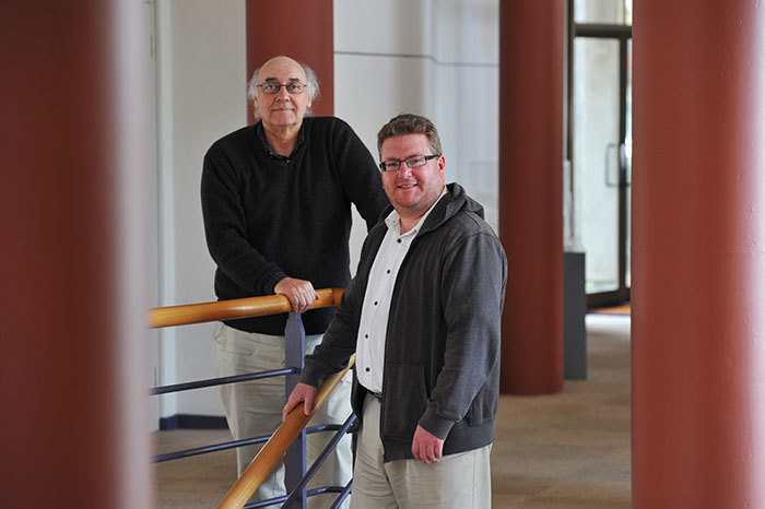 Professor Milton Shain (left), director of UCT's Isaac and Jessie Kaplan Centre for Jewish Studies and Research with Dr Stephen Muir, senior lecturer at the School of Music at Leeds University and co-ordinator of the Music, Memory and Migration project.