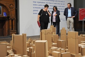 View from the top: Melissa Whitehead, TCT commissioner, Mayor Patricia de Lille and mayoral committee member Brett Herron admire a scale-model of the foreshore at the Future Foreshore Exhibition in the City Hall.