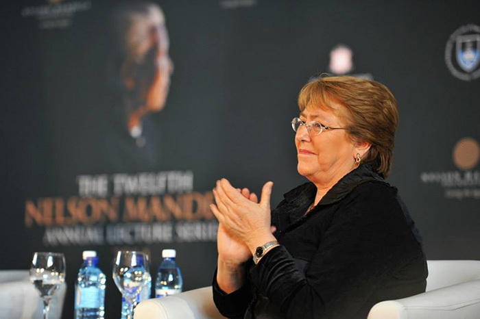 Chilean President Michelle Bachelet shared her views on the extent of gender violence in the world and what needs to be done about as a participant of a Gender-in-Dialogue event, which formed part of the Twelfth Nelson Mandela Annual Lecture Series.