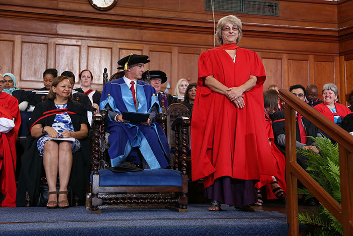 Also honoured during the morning's graduation was new UCT Fellow Prof Naomi Levitt (<a href="http://www.health.uct.ac.za/fhs/departments/medicine/about" target="_blank">Division of Endocrinology &amp; Diabetology</a>). Photo by Je'nine May.