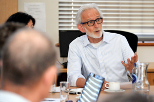 Professor Martin Hall - former deputy vice-chancellor of UCT and current vice-chancellor of the University of Salford, Manchester - talking about "the violence of things" in the John Berndt Thought Space at the Archive &amp; Public Culture Research Initiative in February 2014.