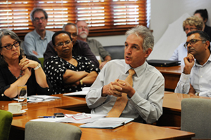 Vice-Chancellor Dr Max Price speaking about the role of UCT in Cape Town and South Africa at the launch of the 2013 Social Responsiveness Report. Image by Michael Hammond.