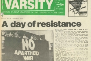 The cover of  Varsity  newspaper dated 1 October 1986.