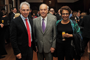 Changing of the guard: (From left) Dr Max Price, VC, with Prof John Hearn, executive director of the World Universities Network (WUN), and Dr Indira Samarasekera, who Price replaced as Chair of WUN's Partnership Board.