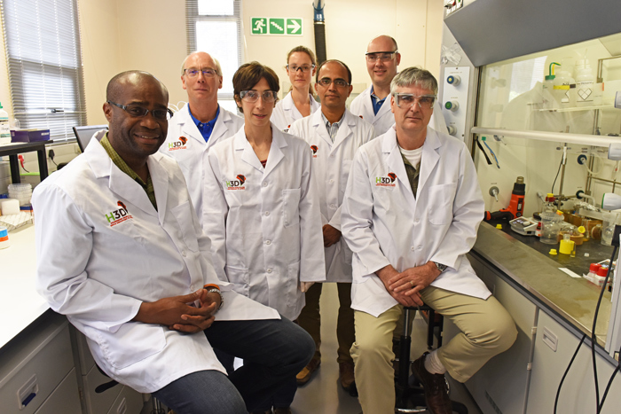 Drug discoverers: Members of the H3D team are (from left) Prof&nbsp;Kelly Chibale (director); Dr&nbsp;Leslie Street (head of medicinal chemistry); Dr&nbsp;Claire le&nbsp;Manach (principal scientific officer); Dr&nbsp;Kathryn Wicht (postdoctoral research fellow); Dr&nbsp;Sandeep Ghorpade (chief research officer); Dr&nbsp;Renier van&nbsp;der Westhuyzen (research officer); and Dr&nbsp;Rudolf Mueller (chief research officer).