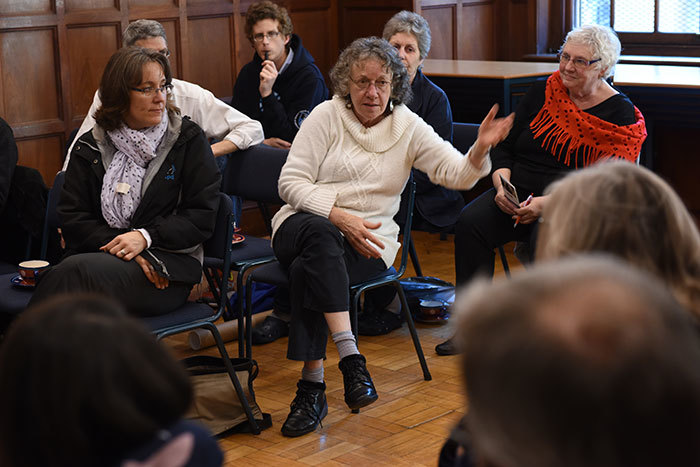 Community focus: Director of Institutional Planning Judy Favish in discussion at the Knowledge Co-op networking and information session.