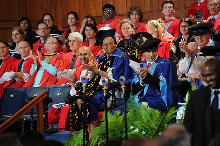 UCT Chancellor Graça Machel at the 16 December 2014 graduation ceremony for the Faculties of Law and Health Sciences.