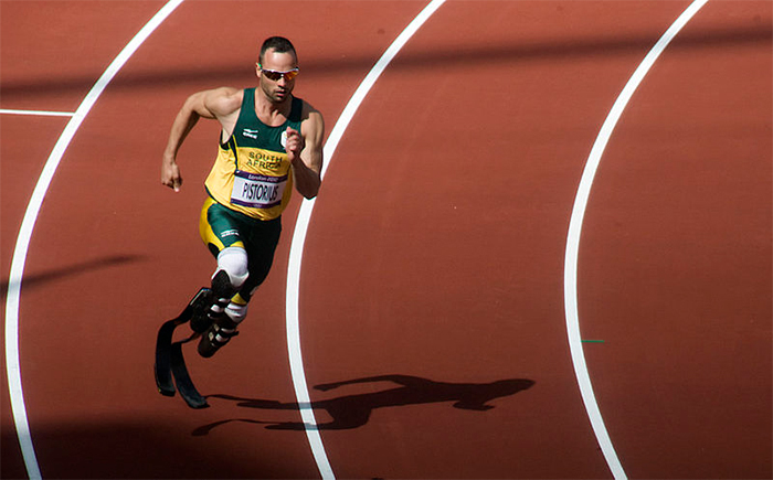 Oscar Pistorius during the first round of the 400m at the London 2012 Olympic Games. (Photo by Jim Thurston, accessed via <a href="https://en.wikipedia.org/wiki/File:Oscar_Pistorius,_the_first_round_of_the_400m_at_the_London_2012_Olympic_Games.jpeg" target="_blank">Wikimedia Commons.</a>)