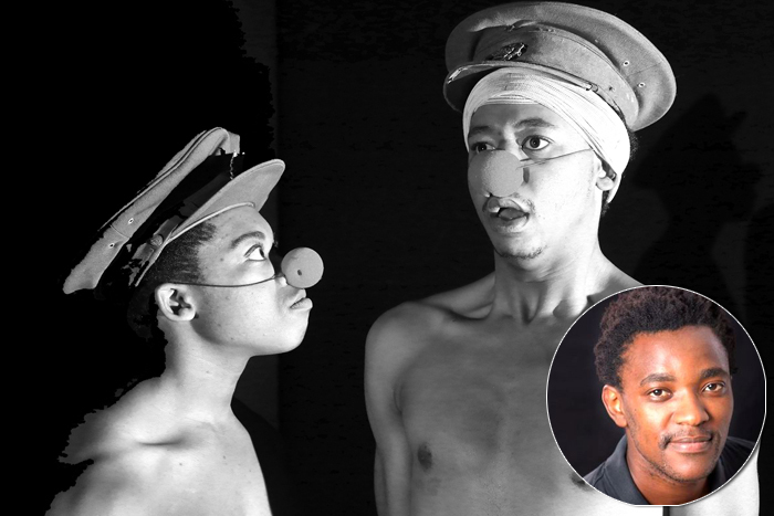 <b>Woza Albert!</b>, directed by Mdu Kweyama (inset), is a political satire that imagines the second coming of Christ during apartheid South Africa, a powerful play about the absurdities of apartheid. Front left: Oarabile Ditsele as Mbongeni and Sizwesandile Mnisi as Percy.