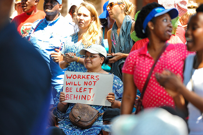 Two sides of the same structure: ending outsourcing is part-and-parcel of the #FeesMustFall movement. On 28 October 2015, UCT management and worker representatives signed an historic agreement to absorb outsourced workers onto the university payroll.