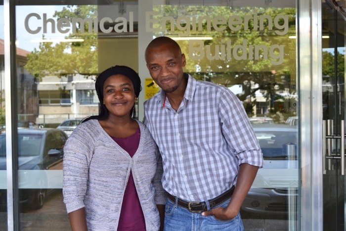 Inspirational story: First-year chemical engineering student Namhla Juqu with her mentor, lecturer Arthur Mabentsela. Juqu achieved the second-best matric results in the country in 2015.
