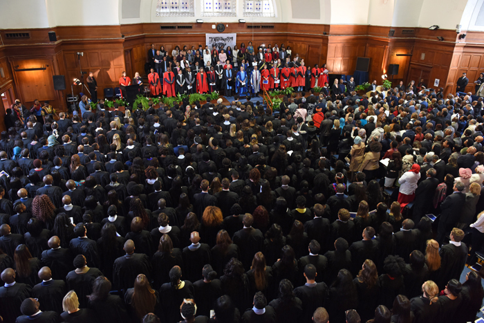 Graduands galore: Jameson Hall was filled to capacity this morning at the start of the mega June graduation season: 13 ceremonies over five days at which 3&nbsp;911 graduands will be capped and hooded.