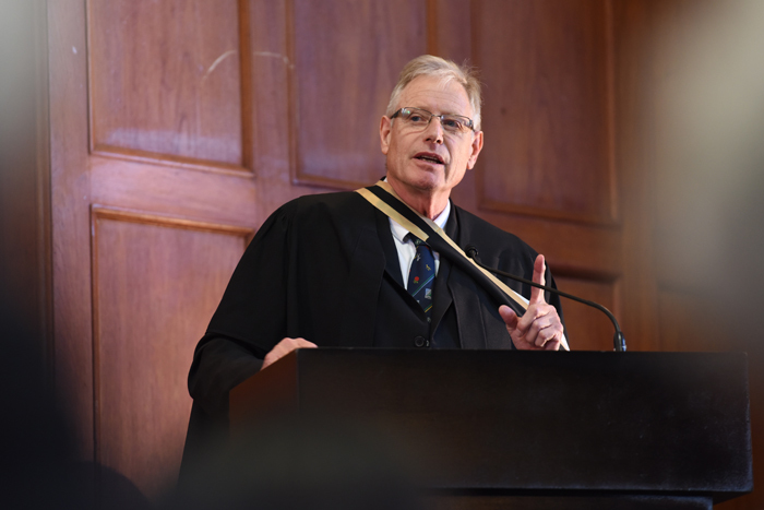 Anti-apartheid activist and labour lawyer Charles Nupen shared insights with the Humanities graduands on 10 June.