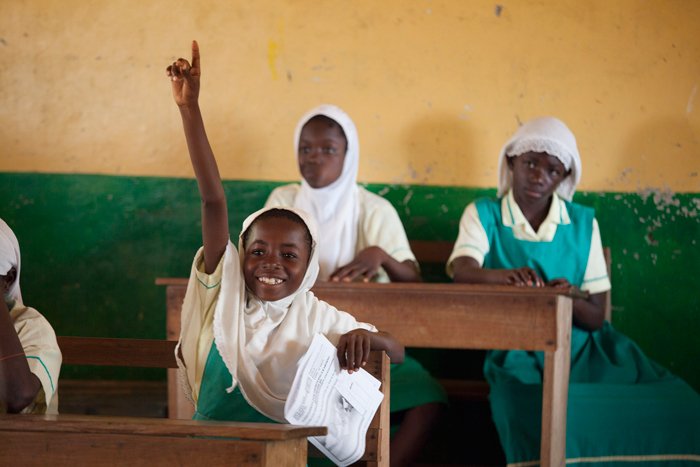 Beneficiaries of the Livelihood Empowerment Against Poverty (LEAP) programme in Ghana are required to stay in school. Photo by ©FAO/Ivan Grifi.