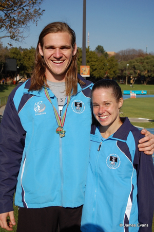 Zane Weir (left) and Tanya Scott hauled UCT to 11th spot at the recent FASU Games.