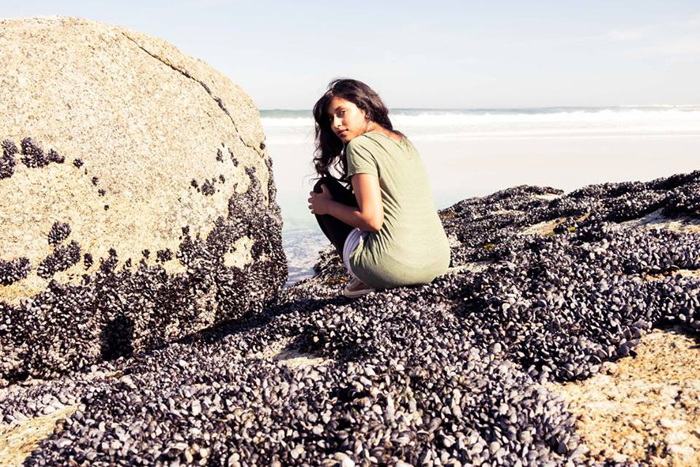 Saachi Saadchatheeswaran in her happy place. This picture is from Nathan Stasin's album, My Thesis and Me.