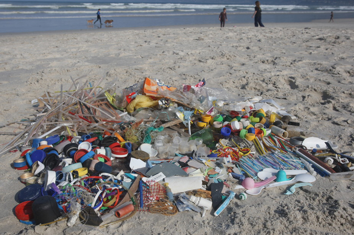 Despite being cleaned daily, Eastern Beach, East London, has the dubious claim of being South Africa's dirtiest beach – this collection of litter made in 2010 comes from just 12m of beach.