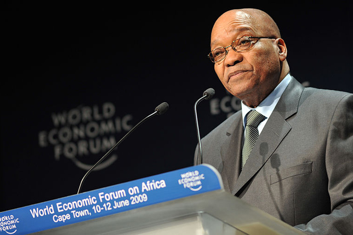 ​​​​​​​President Jacob Zuma. <b>Photo</b> <a href="commons.wikimedia.org/wiki/File:Jacob_Zuma,_2009_World_Economic_Forum_on_Africa-2.jpg" target="blank">World Economic Forum</a> / Eric Miller.