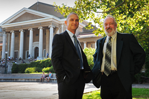 <b>An African first</b>: Assoc Prof David Taylor (left), founding director of the African Institute of Financial Markets and Risk Management, and Prof Don Ross, Dean of the Faculty of Commerce.