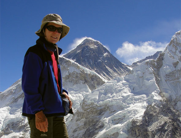 Hilary Barlow on Kala Patthar in the Himalayas. Photo supplied.