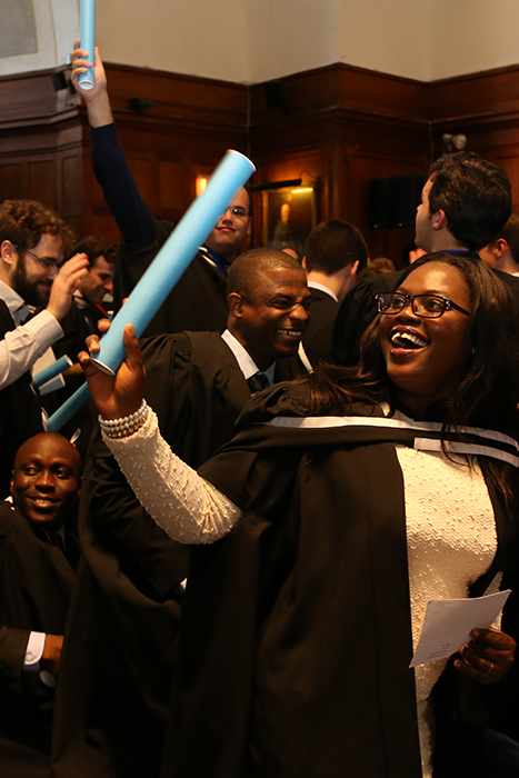 Graduation is always a highlight of the academic year. Electrical engineering master's student Ifedayo Akinsolu celebrates her graduation at the ceremony held in June 2015. Photo by Je'nine&nbsp;Hammond.