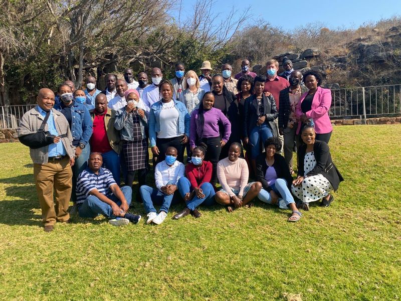 Prof Karen Barnes with QE Mabunda, Director of the Limpopo Malaria Elimination Programme at the Environmental Health Practitioners training event.